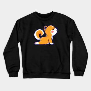 Cute Shiba Inu Dog Stretching Yoga Cartoon Crewneck Sweatshirt